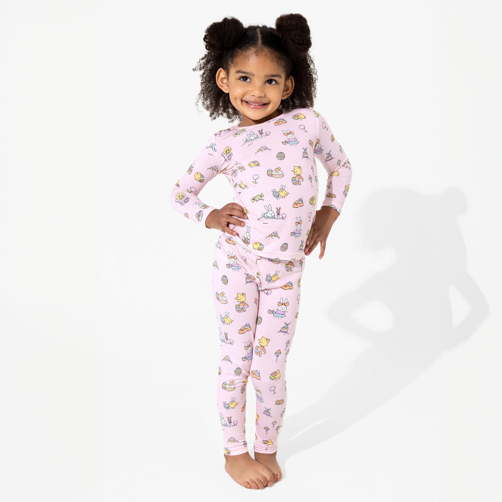 Easter Bunny Pink Bamboo Kids Pajamas