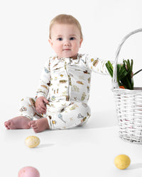 Bunny Garden Bamboo Convertible Footie