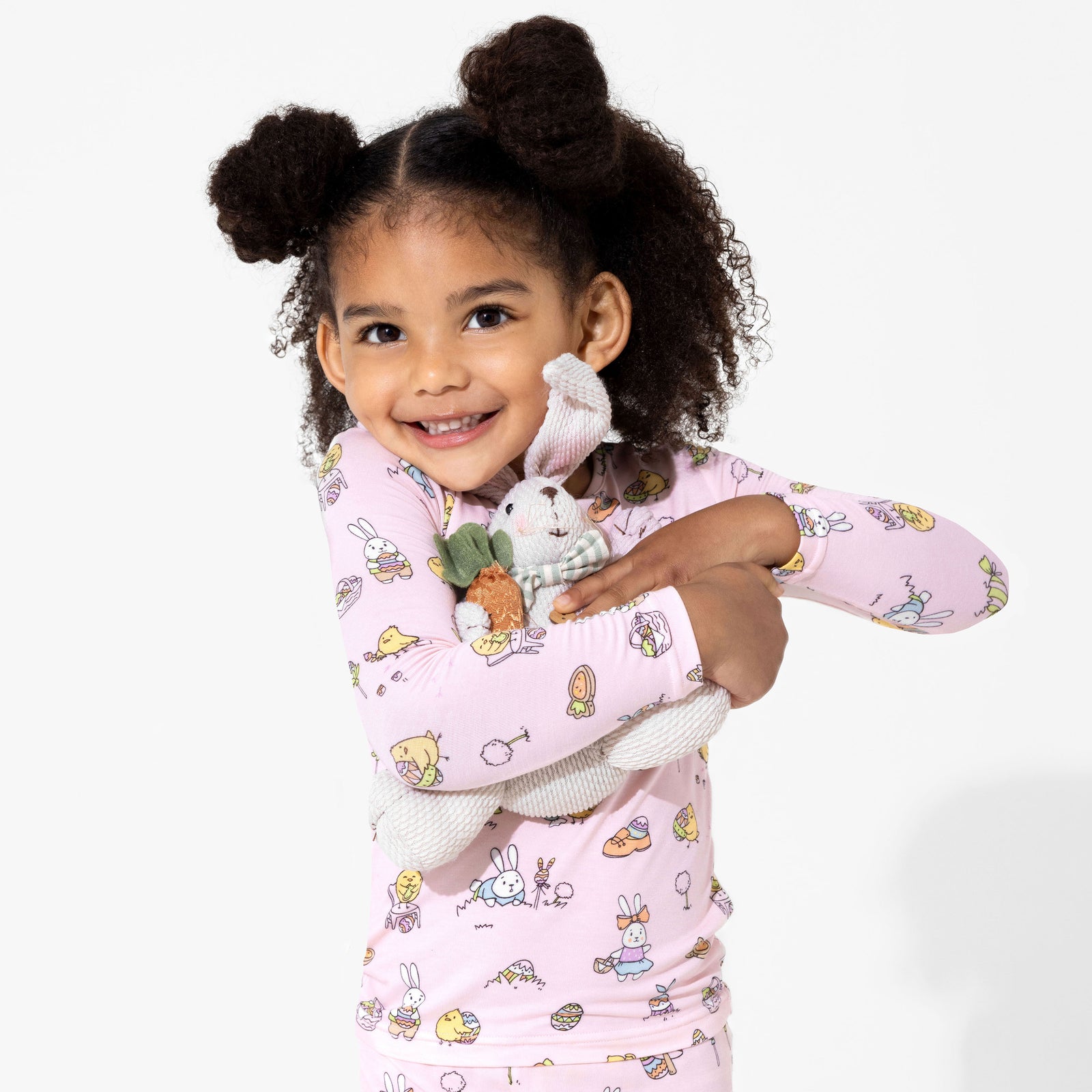 Easter Bunny Pink Bamboo Kids Pajamas