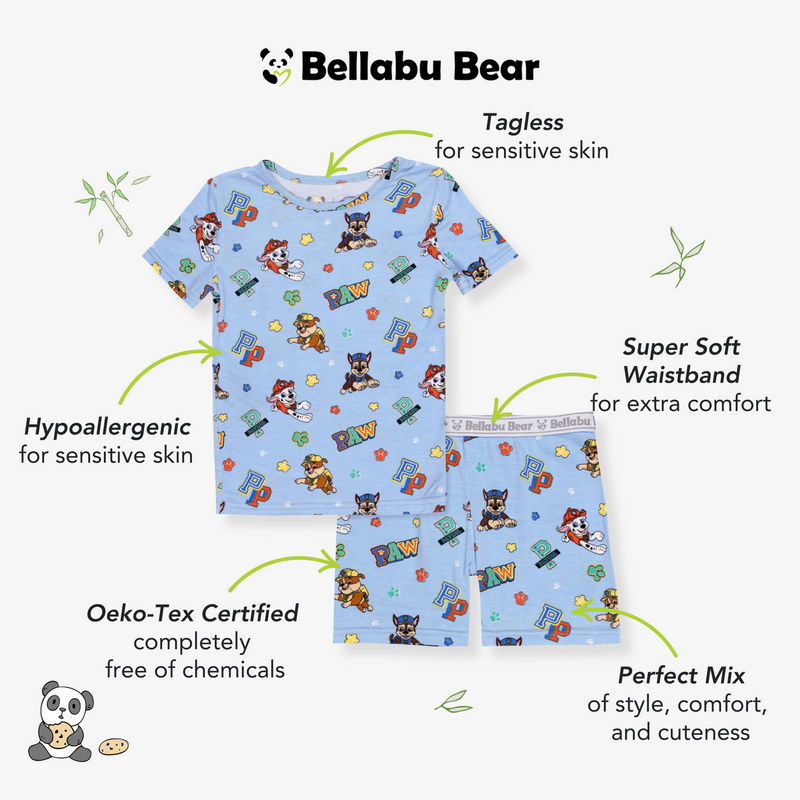 PAW Patrol: Varsity Blue Bamboo Kids Pajama Short Set