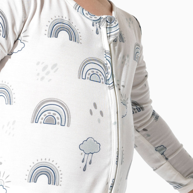 Grey Rainbows Bamboo Convertible Footie