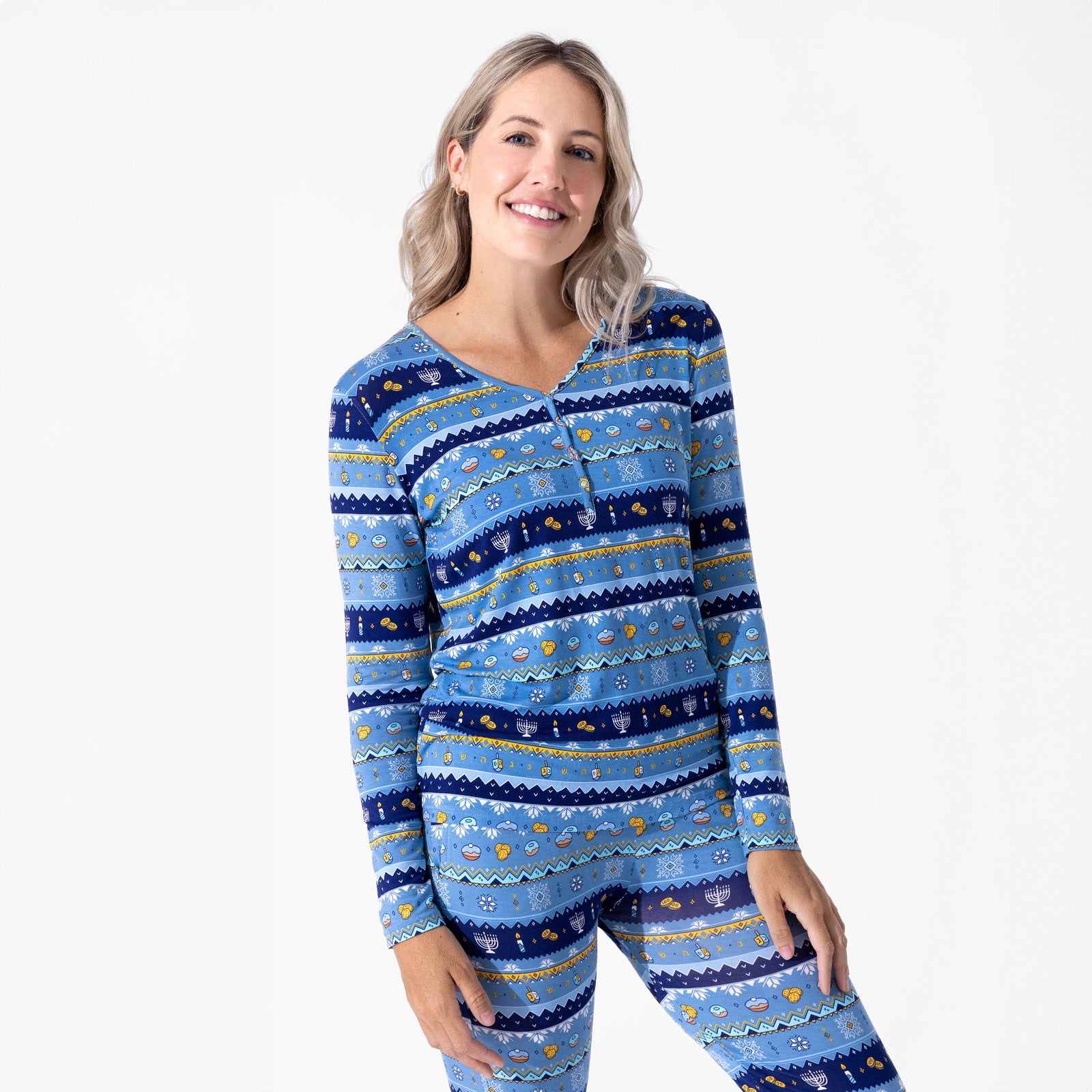 Hanukkah Fair Isle Bamboo Women's Pajama Set