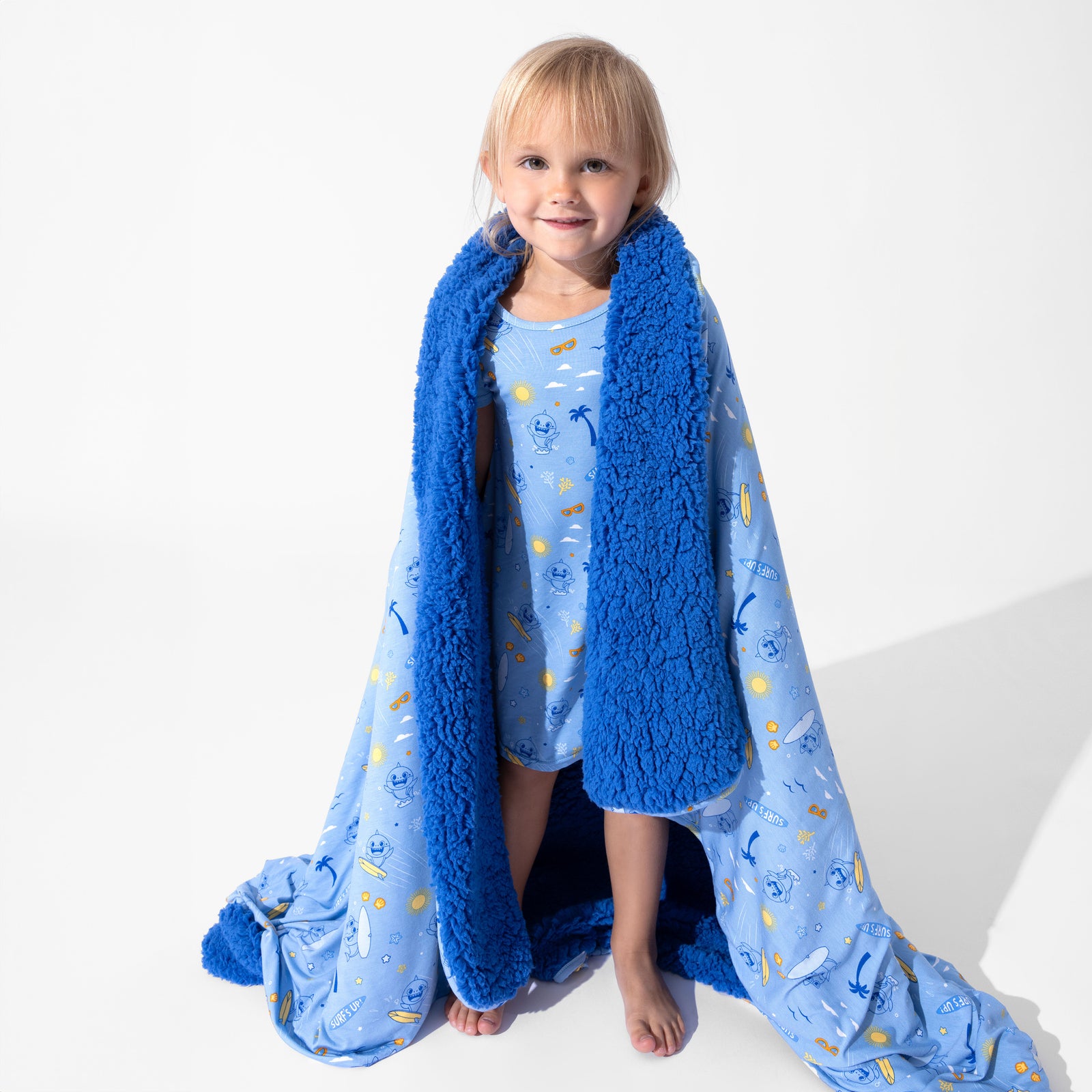 Baby Shark Surf Bamboo Sherpa Blanket