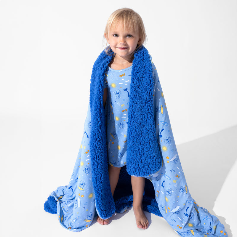 Baby Shark Surf Bamboo Sherpa Blanket