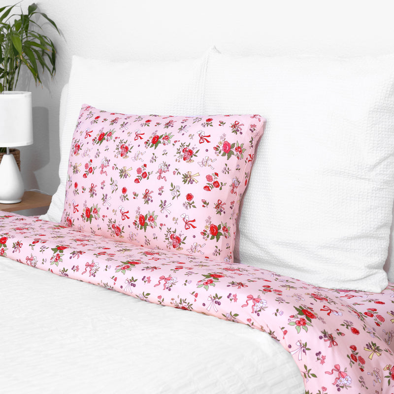 Bows & Blooms Bamboo Bed Sheet Set