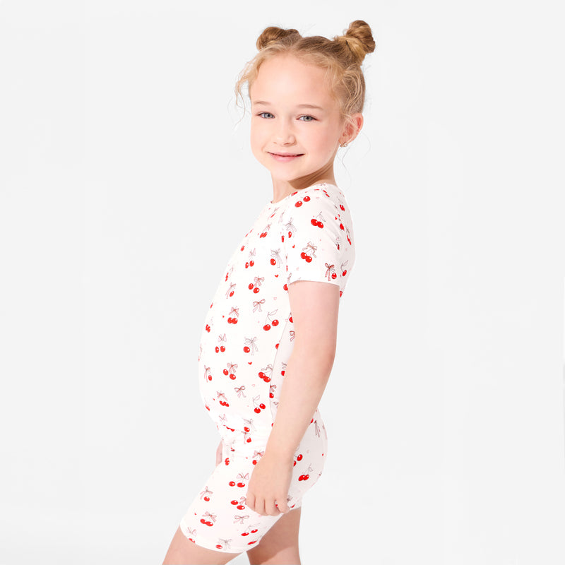 Cherry On Top Bamboo Kids Pajama Short Set