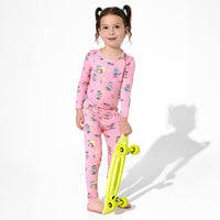 Skater Kitty Bamboo Kids Pajamas