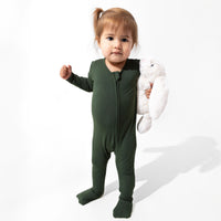 Pine Green Bamboo Convertible Footie