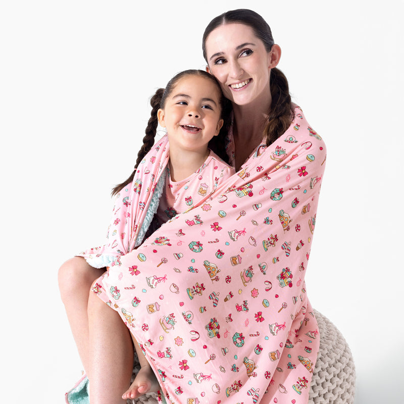 Candy Cane Lane Bamboo Sherpa Blanket