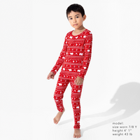 Polar Isle Red Bamboo Kids Pajamas