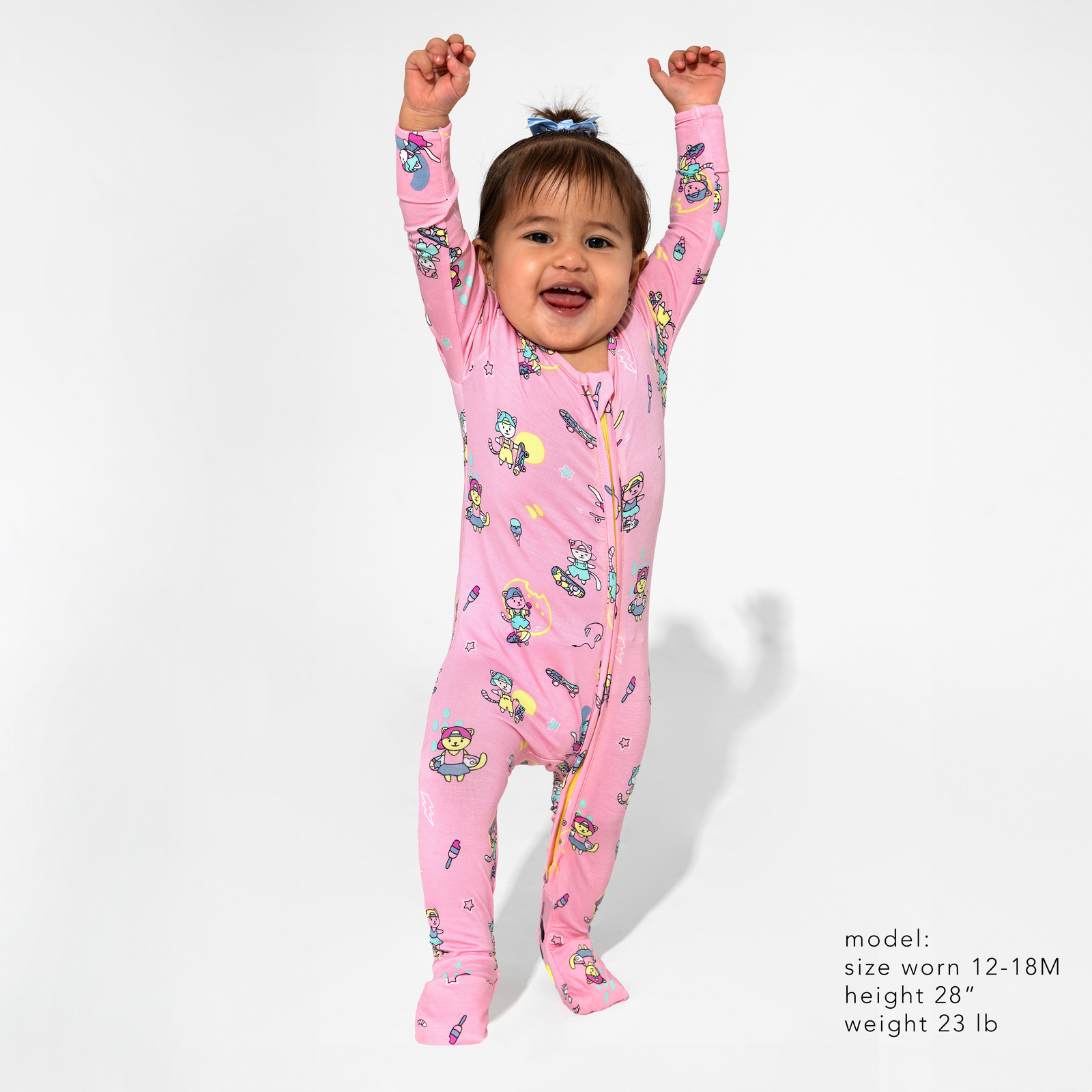 Skater Kitty Bamboo Convertible Footie