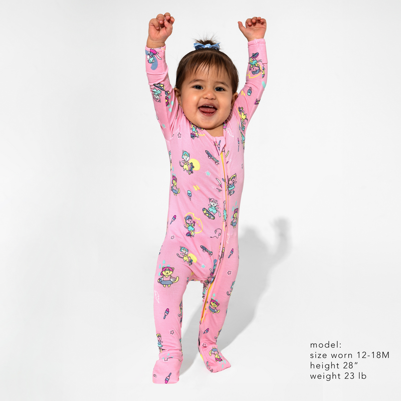 Skater Kitty Bamboo Convertible Footie