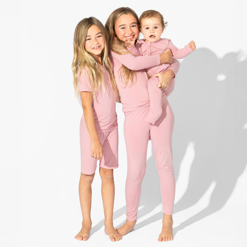 Dusty Rose Bamboo Convertible Footie