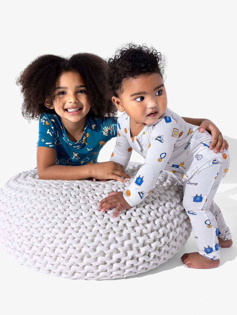 Basketball Pups Bamboo Kids Pajama Short Set