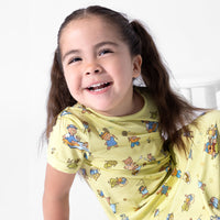 Teddy Bear Picnic Bamboo Girls' Short Sleeve Dress