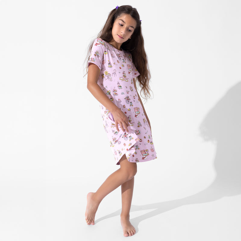 Tea Party Bamboo Girls' Short Sleeve Dress