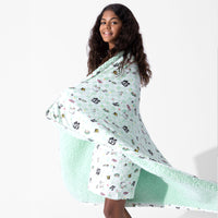 Minecraft Sleep Repeat Bamboo Sherpa Blanket