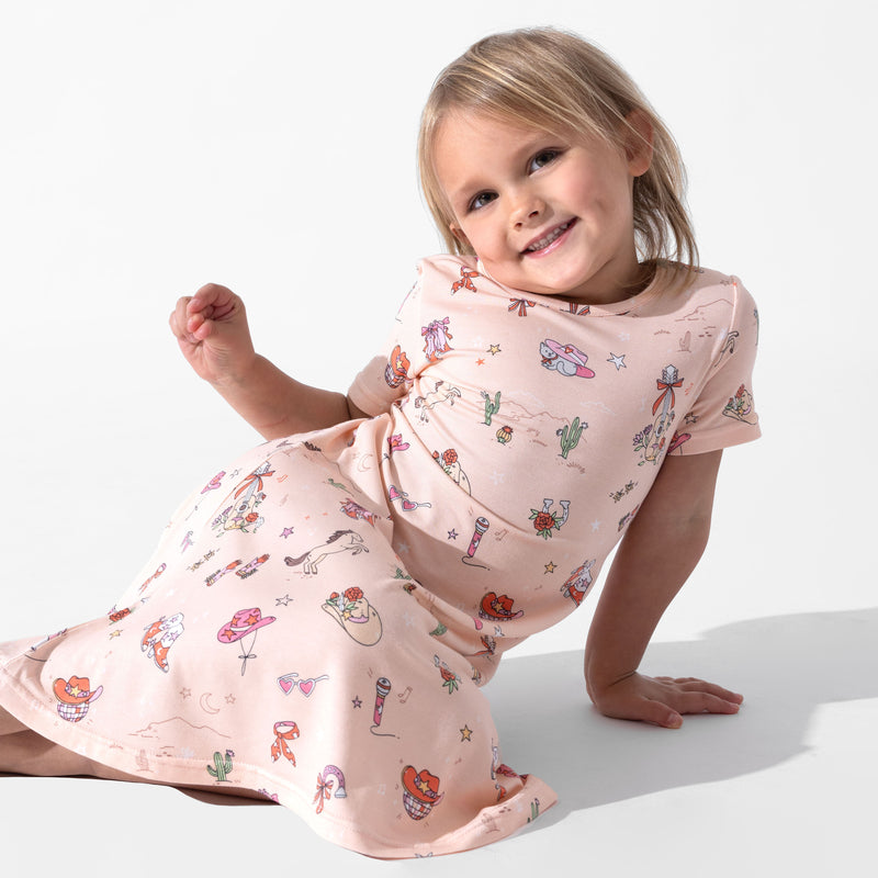 Cowgirl Bamboo Girls' Short Sleeve Dress