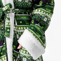 Minecraft Creeper Holiday Bamboo Adult Sherpa Bathrobe