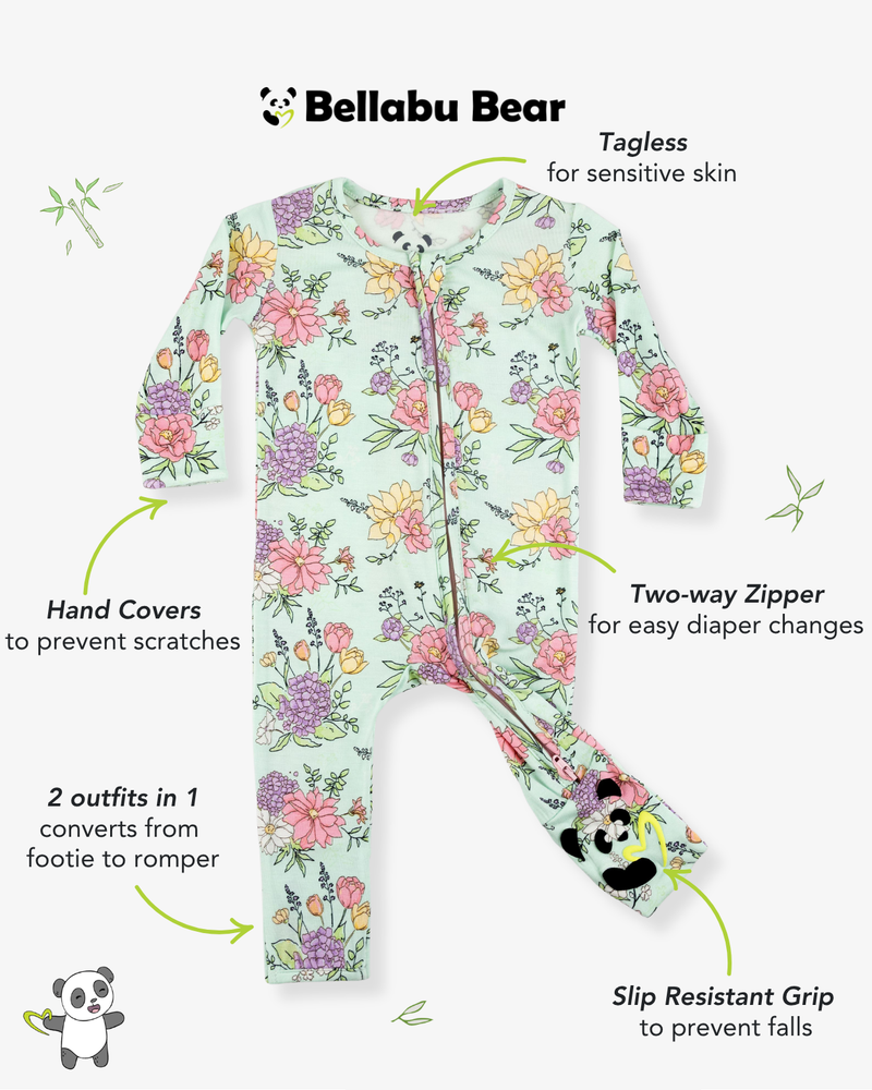 Petals & Posies Bamboo Convertible Footie