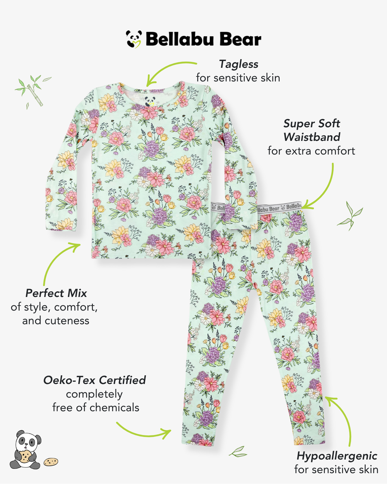 Petals & Posies Bamboo Kids Pajamas
