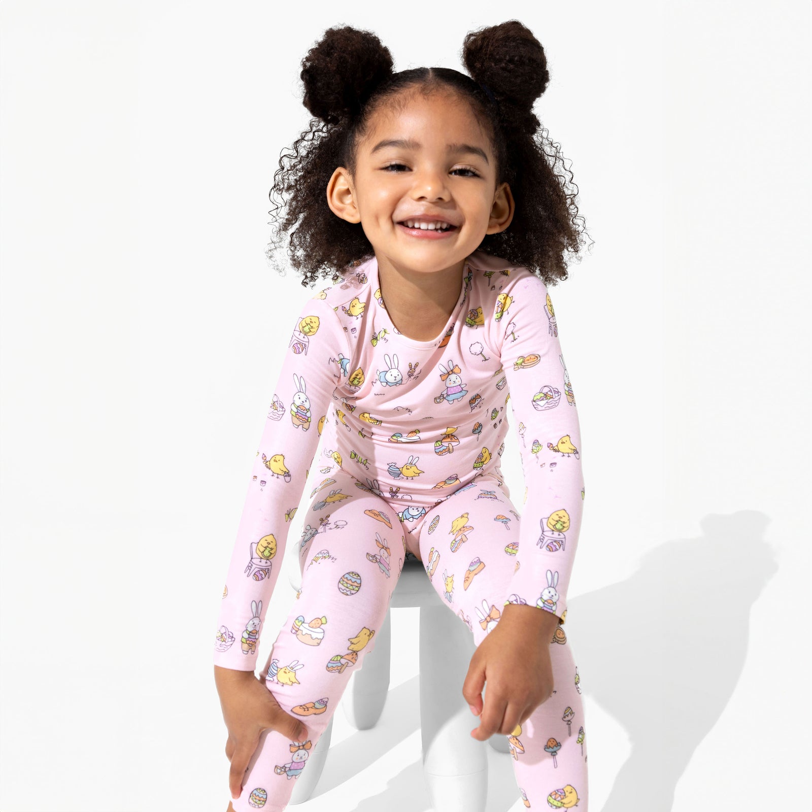 Easter Bunny Pink Bamboo Kids Pajamas