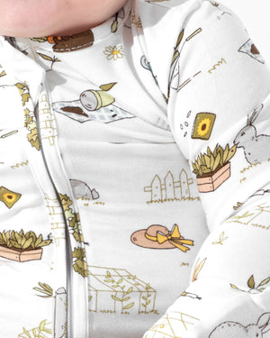 Bunny Garden Bamboo Convertible Footie