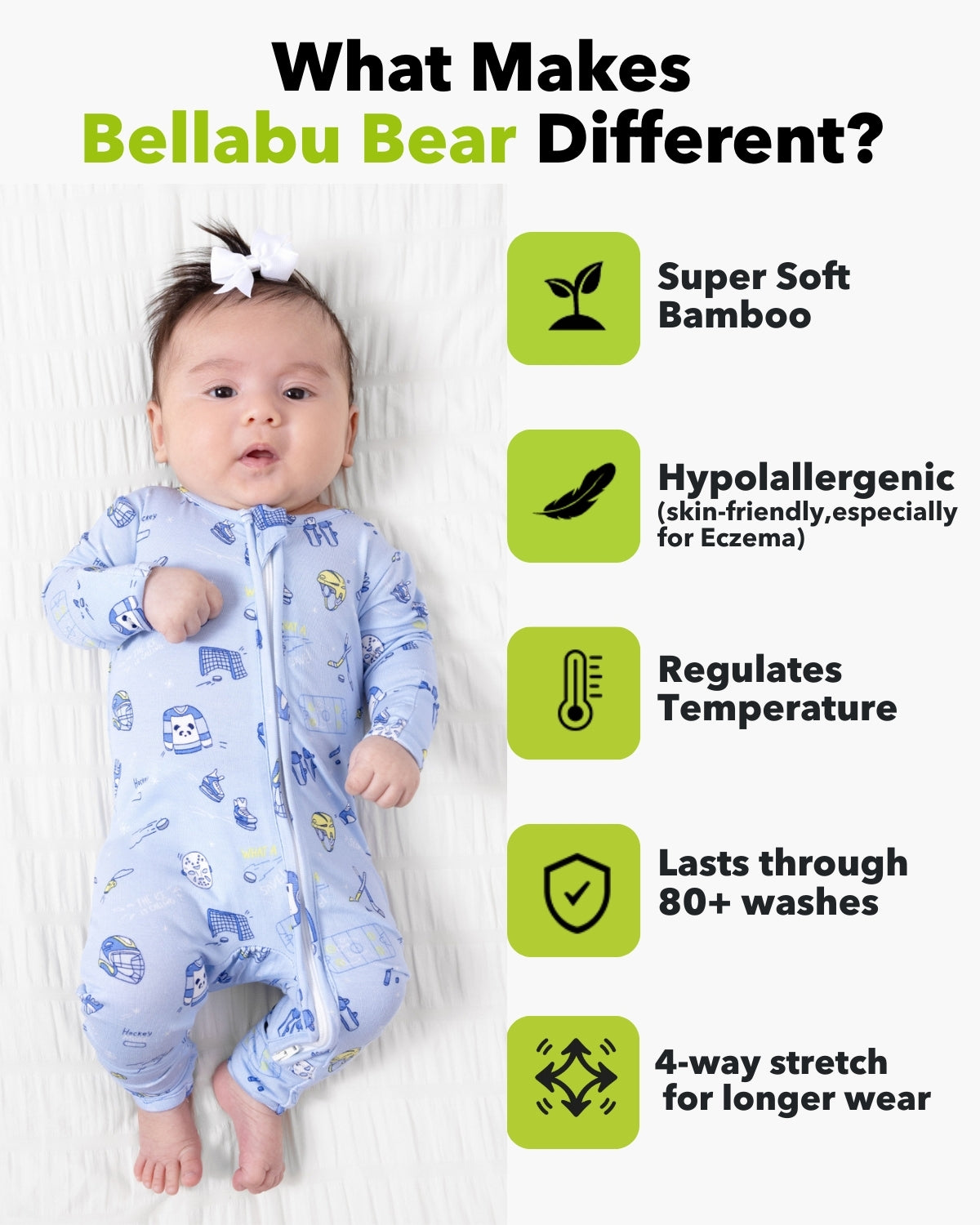 Hockey Bamboo Convertible Footie