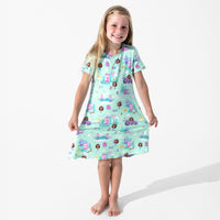 Gabby's Dollhouse: Cat Francisco Bamboo Girls' Short Sleeve Dress