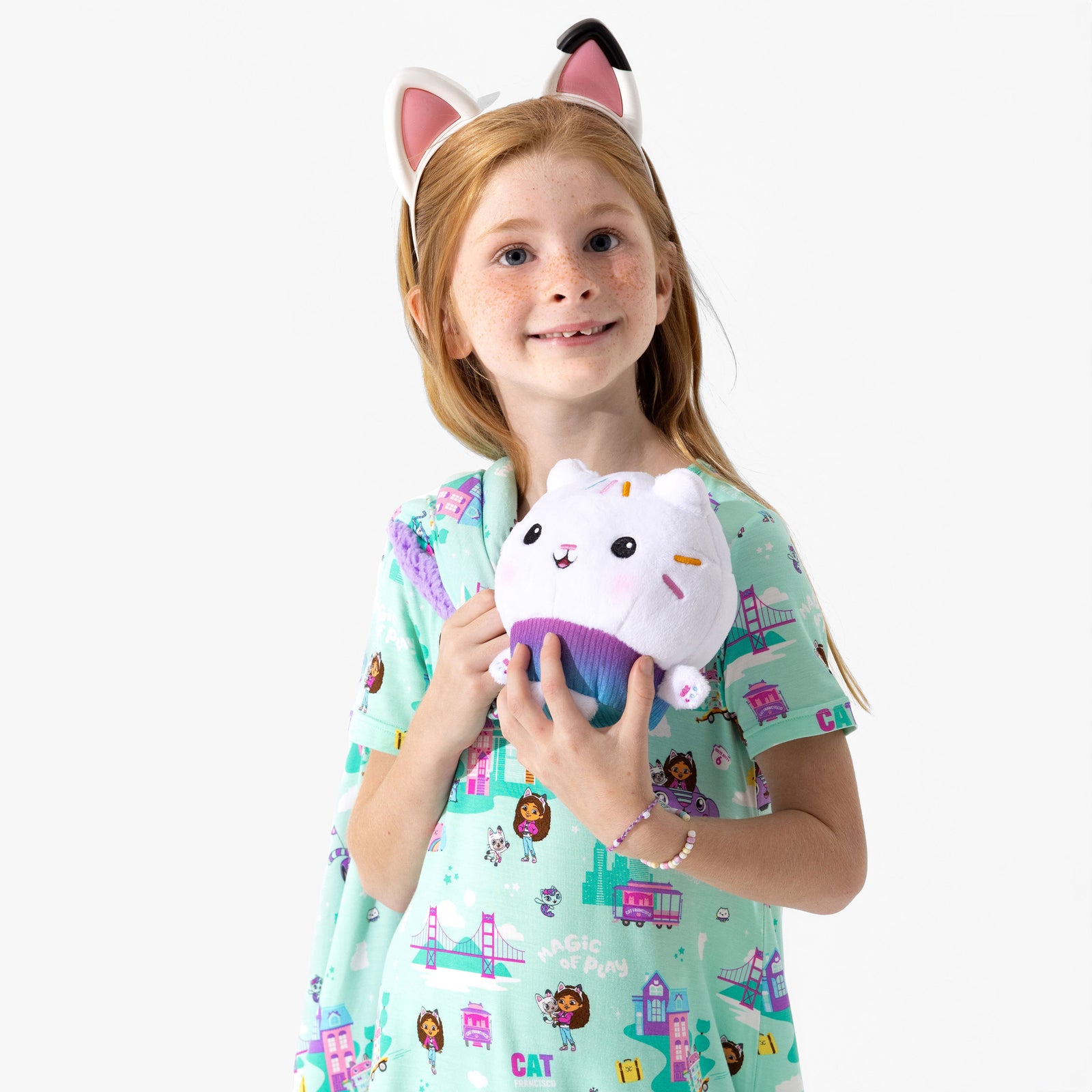 Gabby's Dollhouse: Cat Francisco Bamboo Girls' Short Sleeve Dress
