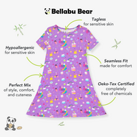 Gabby's Dollhouse: Sweet Treats Bamboo Girls' Short Sleeve Dress