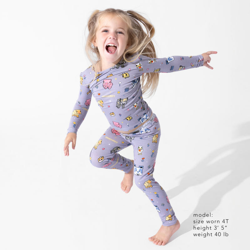 Minecraft Pixel Pals Bamboo Kids Pajamas