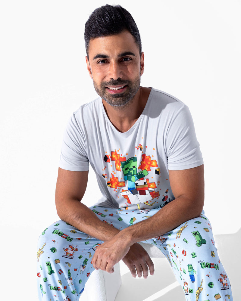 Minecraft: Chicken Jockey Bamboo Men's Pajama Set