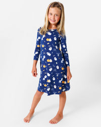 Ghosts Bamboo Girls' Long Sleeve Dress