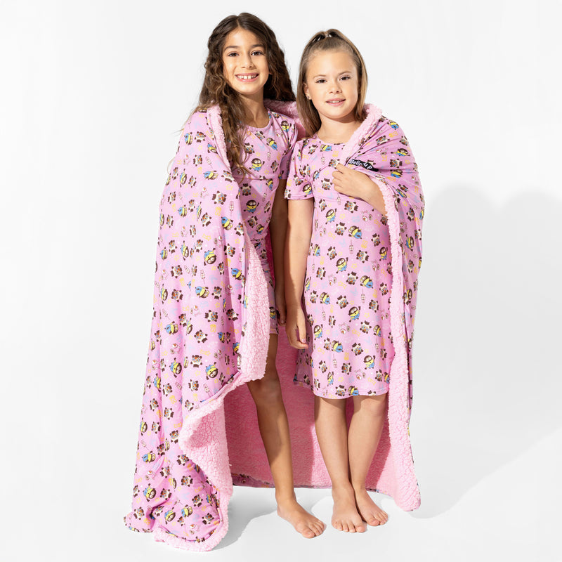 Despicable Me 4: Minions Always Popping Bamboo Girls' Short Sleeve Dress