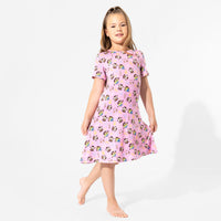 Despicable Me 4: Minions Always Popping Bamboo Girls' Short Sleeve Dress