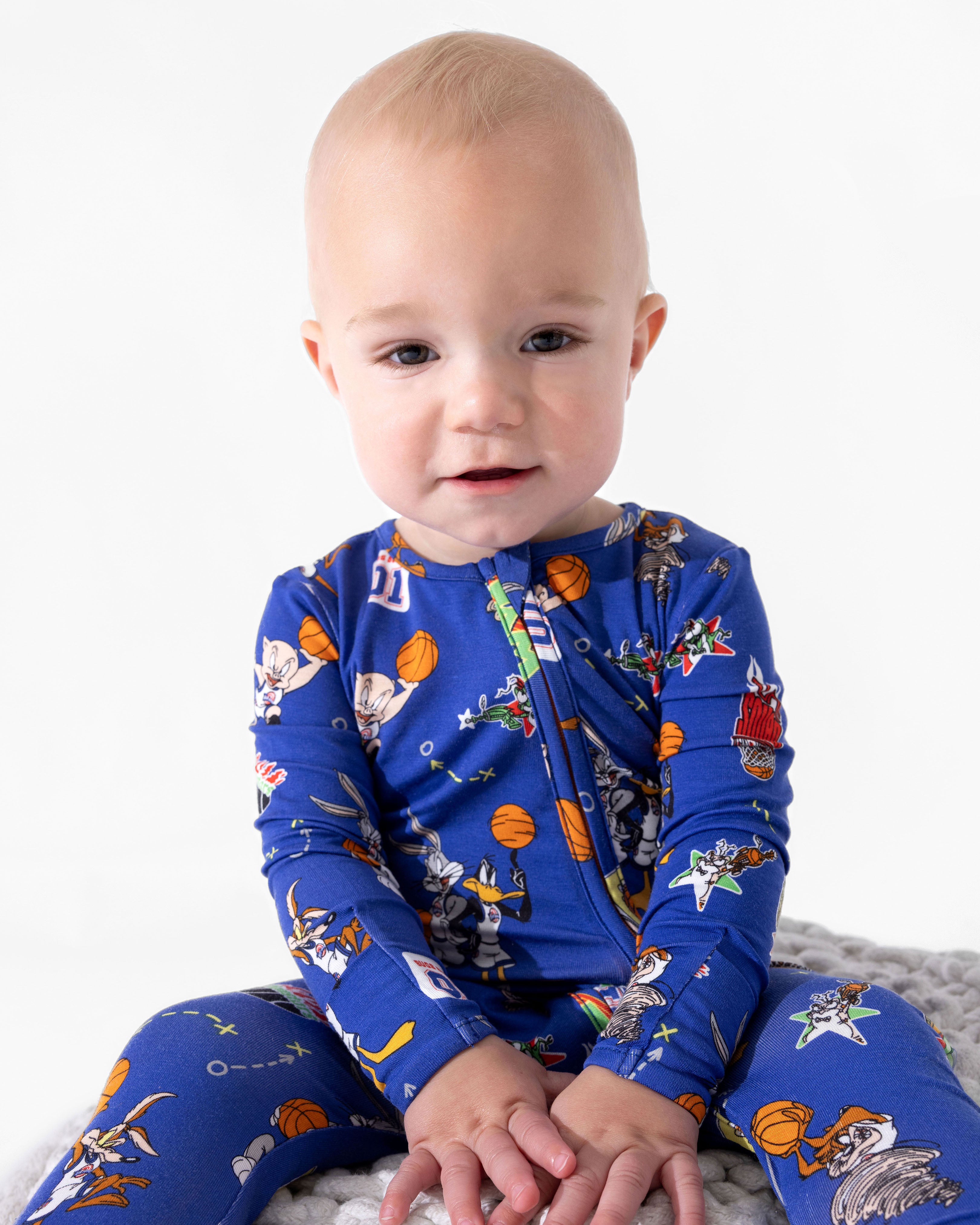 Space Jam Bamboo Convertible Footie | Soft Baby Bamboo Zipper