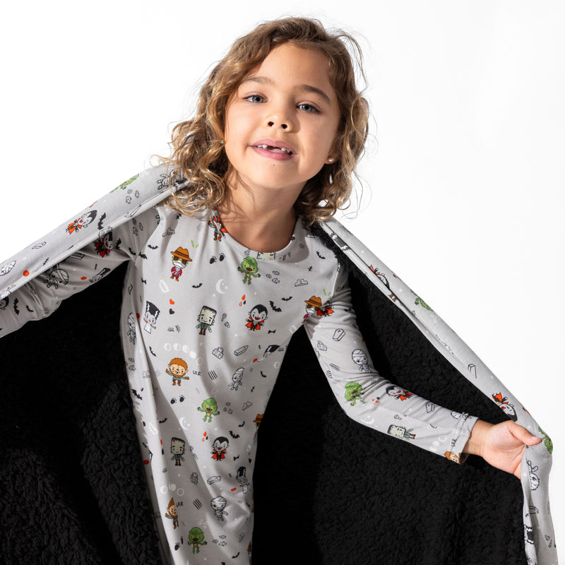 Little Monsters Bamboo Sherpa Blanket