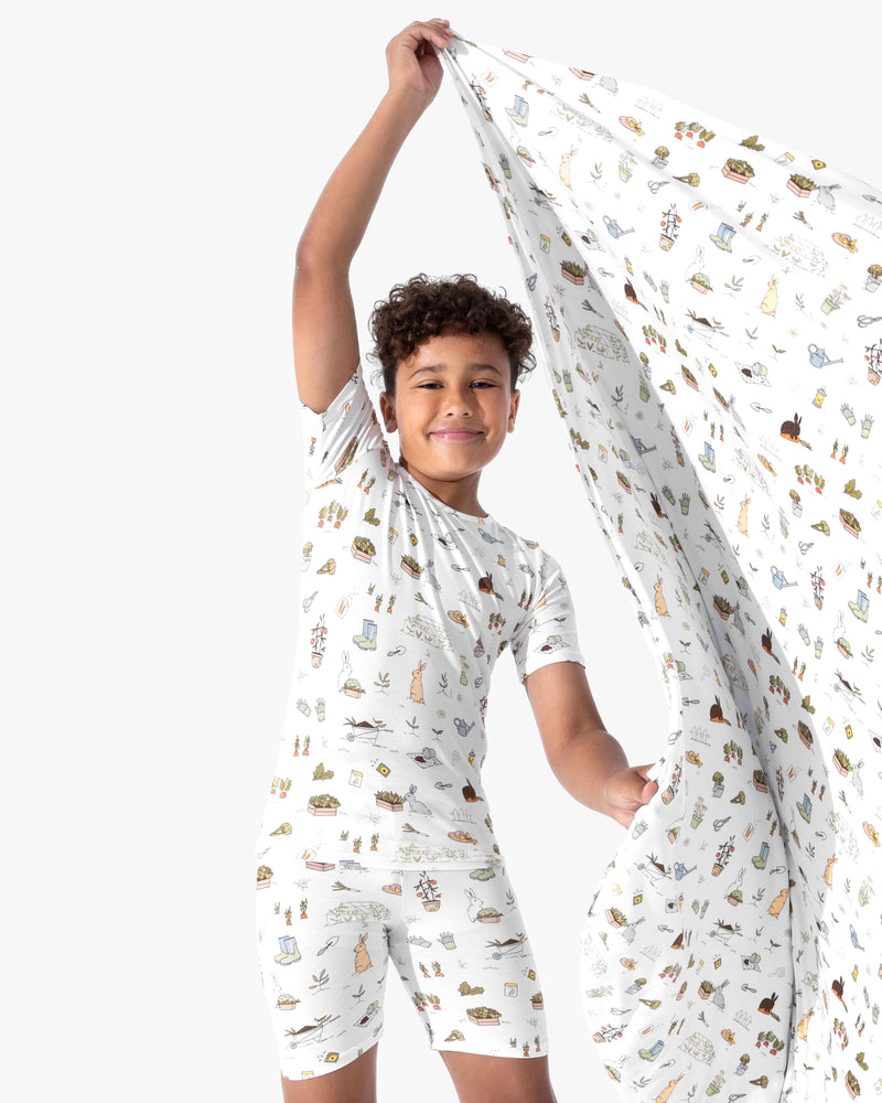 Bunny Garden Bamboo Blanket