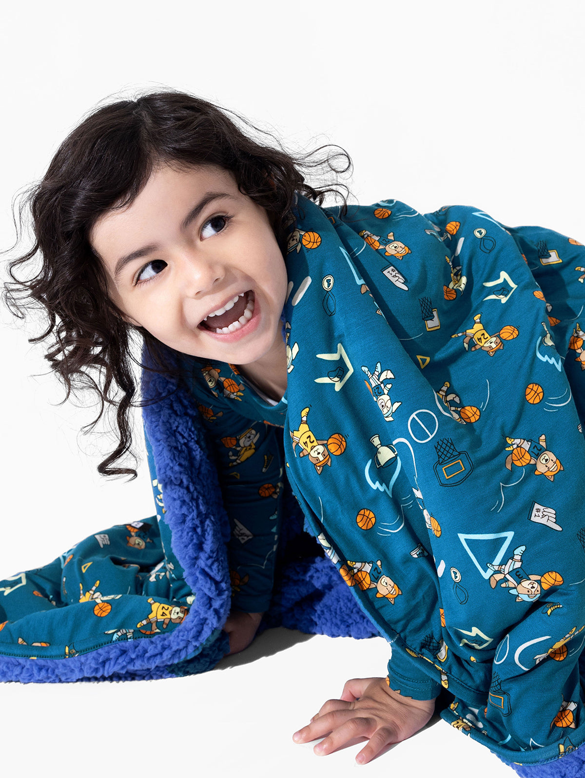 Basketball Pups Bamboo Sherpa Blanket