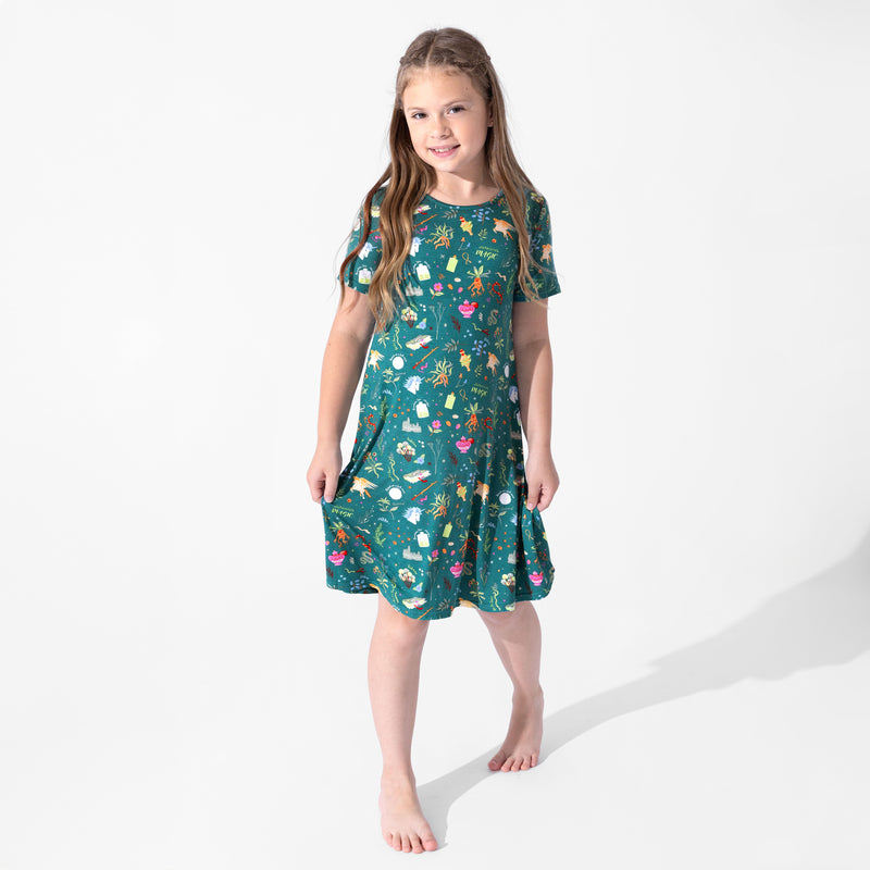 Mandrake's Potions & Herbs Bamboo Girls' Short Sleeve Dress