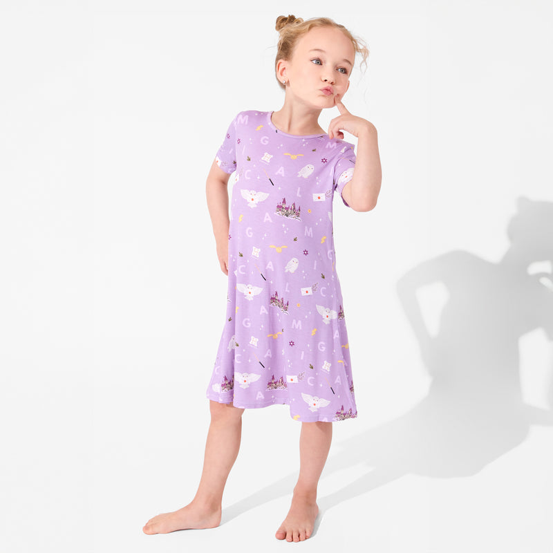 Hedwig's Magical Mail Bamboo Girls' Short Sleeve Dress