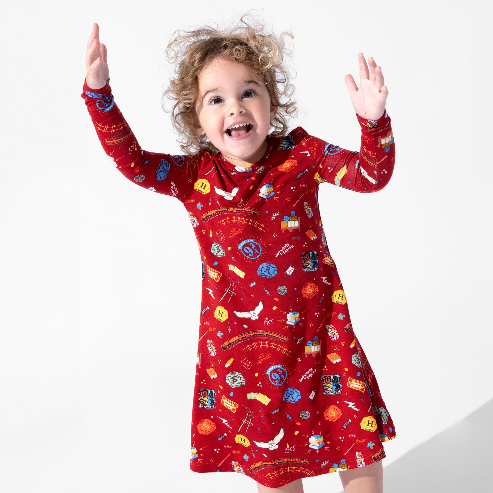 Bellabu Bear Toddler Girls Hogwarts Express Long Sleeve Dress - Hogwarts Express Bellabu Bear Toddler Girls Hogwarts Express Long Sleeve Dress - Hogwarts Express