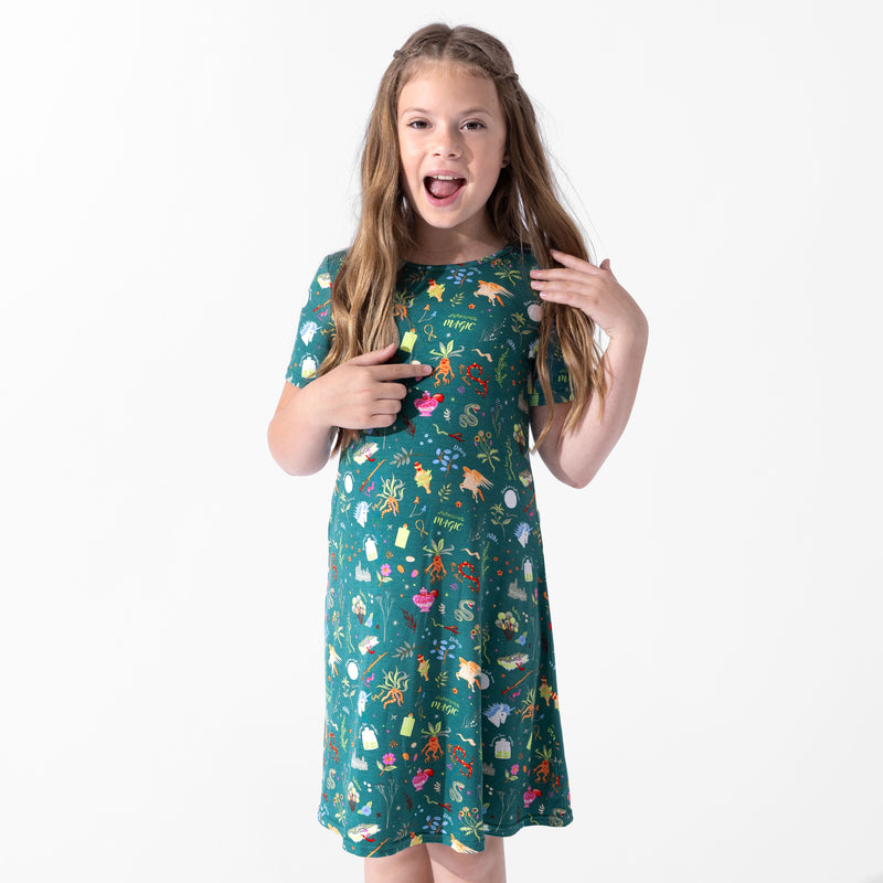 Mandrake's Potions & Herbs Bamboo Girls' Short Sleeve Dress