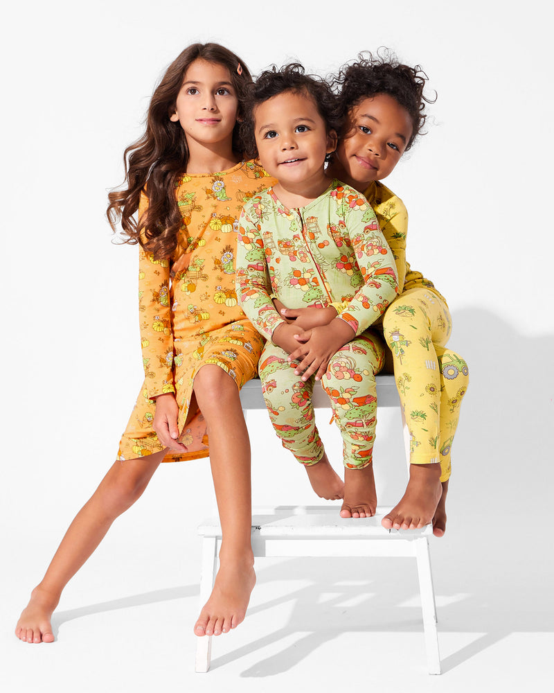 Pumpkin Bamboo Girls' Long Sleeve Dress