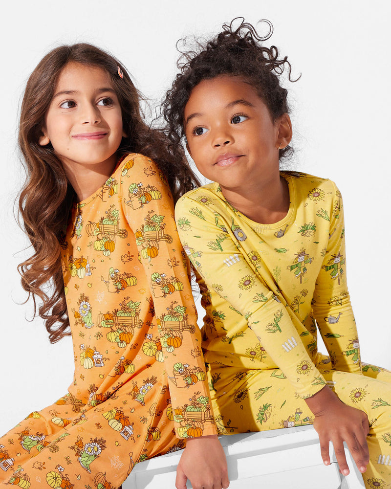 Pumpkin Bamboo Girls' Long Sleeve Dress