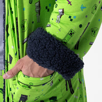Minecraft Mob Squad Bamboo Adult Sherpa Bathrobe