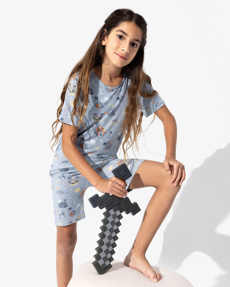 Minecraft: Time to Mine Bamboo Kids Pajama Short Set