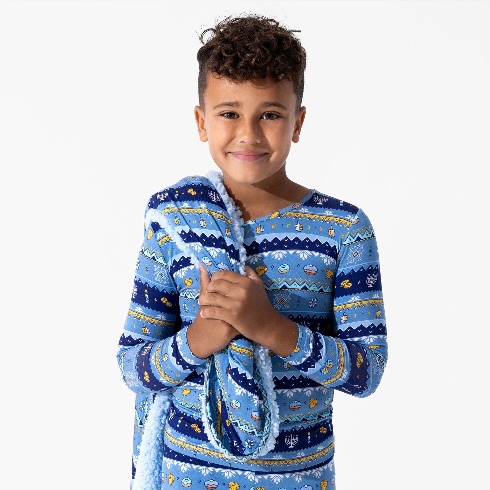 Hanukkah Fair Isle Bamboo Sherpa Blanket