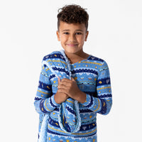 Hanukkah Fair Isle Bamboo Sherpa Blanket